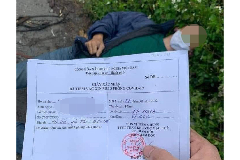 Xác minh người đàn ông ở Quảng Ninh tử vong, trong người có giấy tiêm vaccine mũi 3